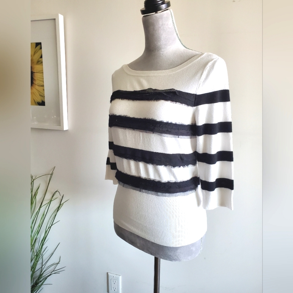 WHBM Stripes & Ruffles Top - Picture 4 of 10